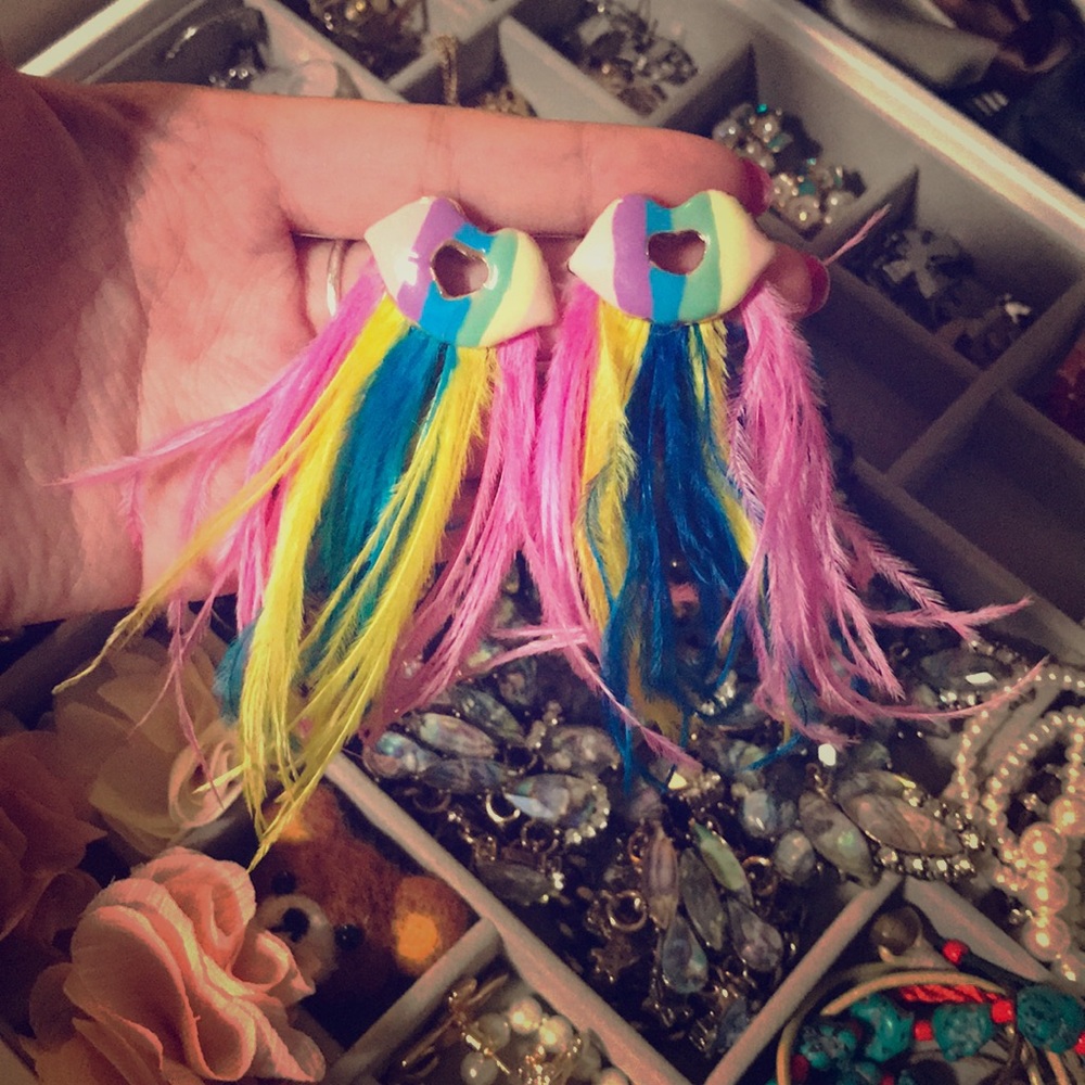 Rainbow Lips Earrings